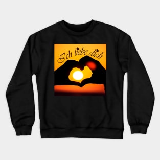 Ich liebe dich ( I love you in German) - Sepia Crewneck Sweatshirt